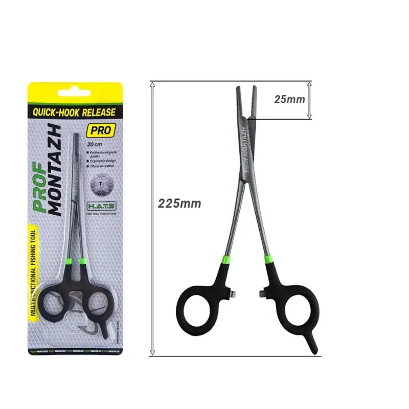 Kleště ProfMontaž Quick-Hook Release PRO s nůžkami na fluorocarbon a vlasec, 20 cm