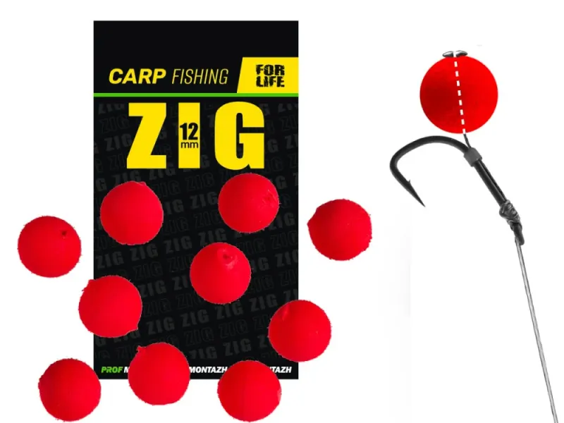 Плавающая приманка Zig 12 mm красная 10шт
