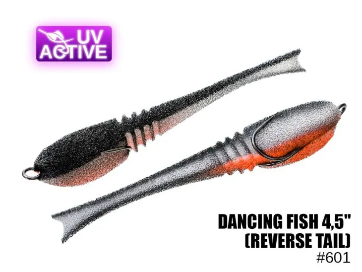 Pěnová nástraha 601 Dancing Fish 4,5″,(reverse tail) (5 kusy/bal) (Cena je za kus)