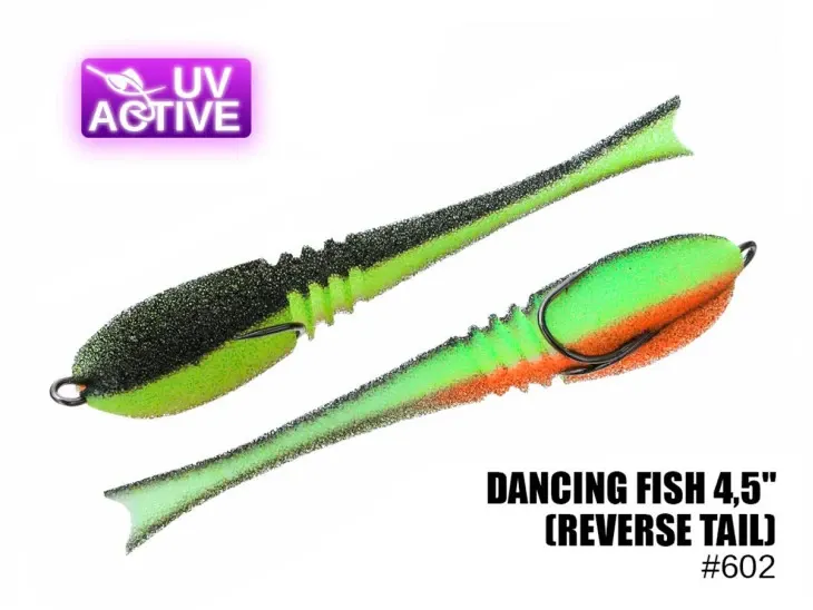 Pěnová nástraha 602 Dancing Fish 4,5″,(reverse tail) (5 kusy/bal) (Cena je za kus)
