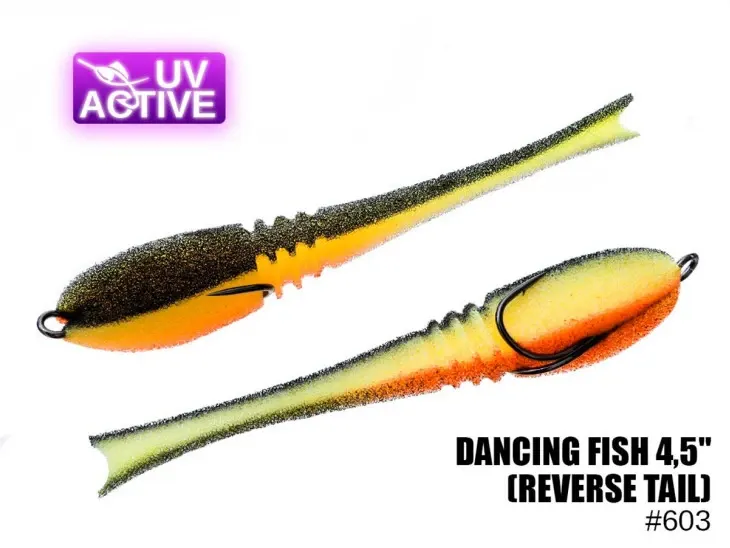 Pěnová nástraha 603 Dancing Fish 4,5″,(reverse tail) (5 kusy/bal) (Cena je za kus)