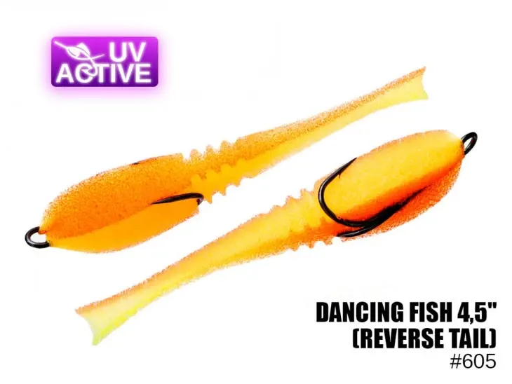 Pěnová nástraha 605 Dancing Fish 4,5″,(reverse tail) (5 kusy/bal) (Cena je za kus)