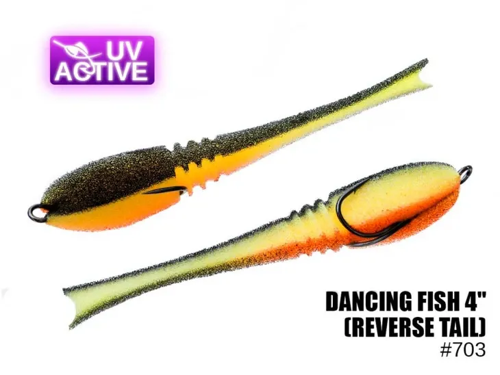 Pěnová nástraha 703 Dancing Fish 4″,(reverse tail) (5 kusy/bal) (Cena je za kus)
