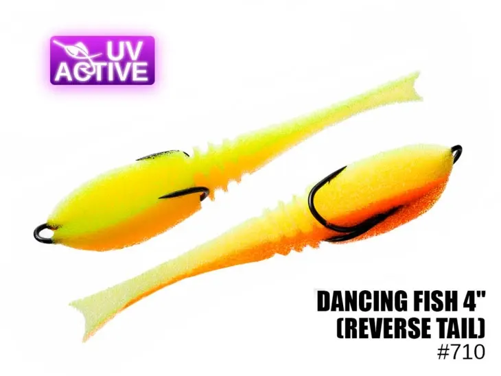 Pěnová nástraha 710 Dancing Fish 4″,(reverse tail) (5 kusy/bal) (Cena je za kus)