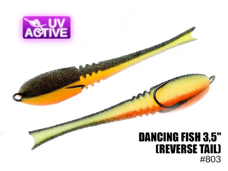 Pěnová nástraha 803 Dancing Fish 3,5″,(reverse tail) (5 kusy/bal) (Cena je za kus)