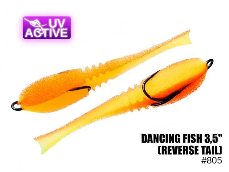Pěnová nástraha 805 Dancing Fish 3,5″,(reverse tail) (5 kusy/bal) (Cena je za kus)