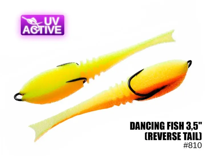 Pěnová nástraha 810 Dancing Fish 3,5″,(reverse tail) (5 kusy/bal) (Cena je za kus)